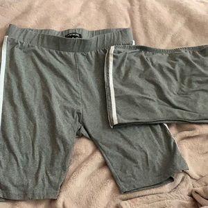 Cute grey tube top and biker shorts set!✨